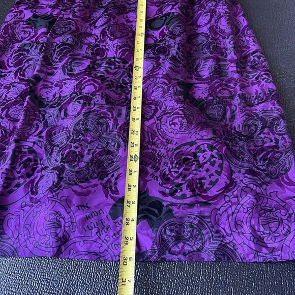 VTG Jones New York Purple Silk Midi Skirt sz 22 Straight Pencil Whimsygoth - Picture 7 of 8